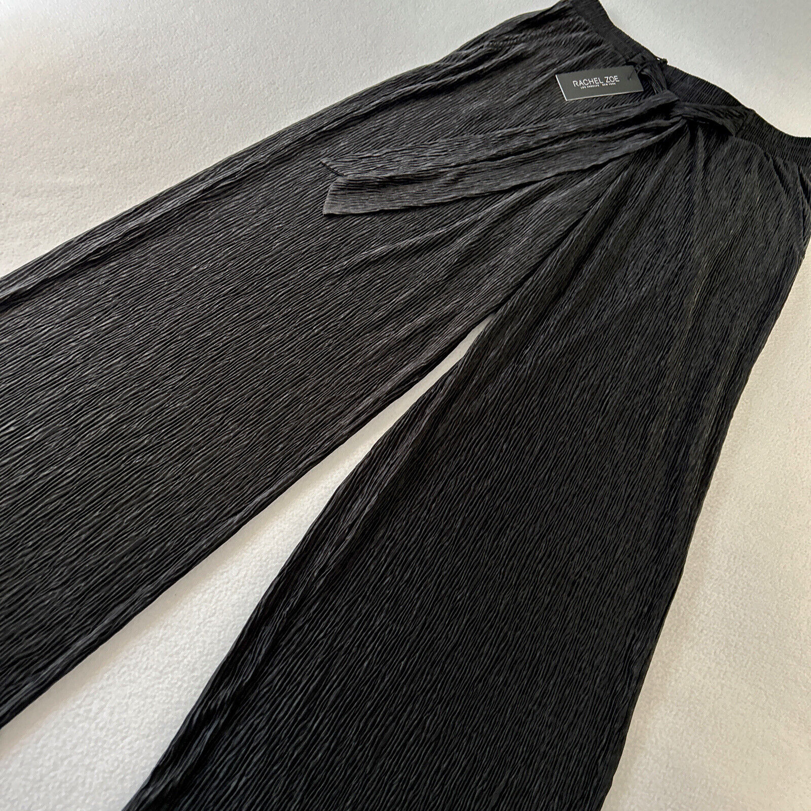 Rachel Zoe Womens Size M Nwt Lightweight Wide Leg Pants Pull On Black